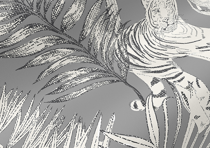 Tropical Wildcats, Temple Grey - Twist&Fit Roller Blind - Image 4